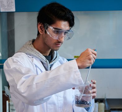 Abbey College Manchester student in Chemistry class