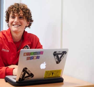 Abbey College Manchester Football Studies Student In Class