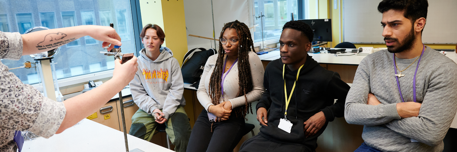 Teacher Demonstrating To Students In Physics Class At Abbey College Manchester